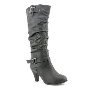 NWOB Rampage Women’s Emmerson Black Knee High Slouch Heel Boot size 10